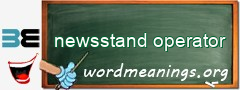 WordMeaning blackboard for newsstand operator